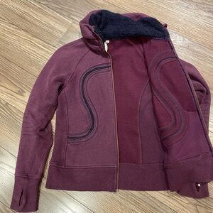 Lululemon Athletica Purple Bomber Jacket with Streamlined Design